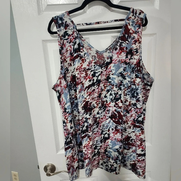 LIVI Lane Bryant Canyon Print Soft V-Neck High-Low Tank With Back Cutout 22/24 - Picture 7 of 11